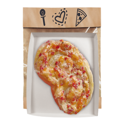 Loc Bag Pizza Nature Combi Box(Χάρτινη Συσκευασία Kraft φάκελος με διάφανο φίλμ για Πίτσα με δισκάκι) 